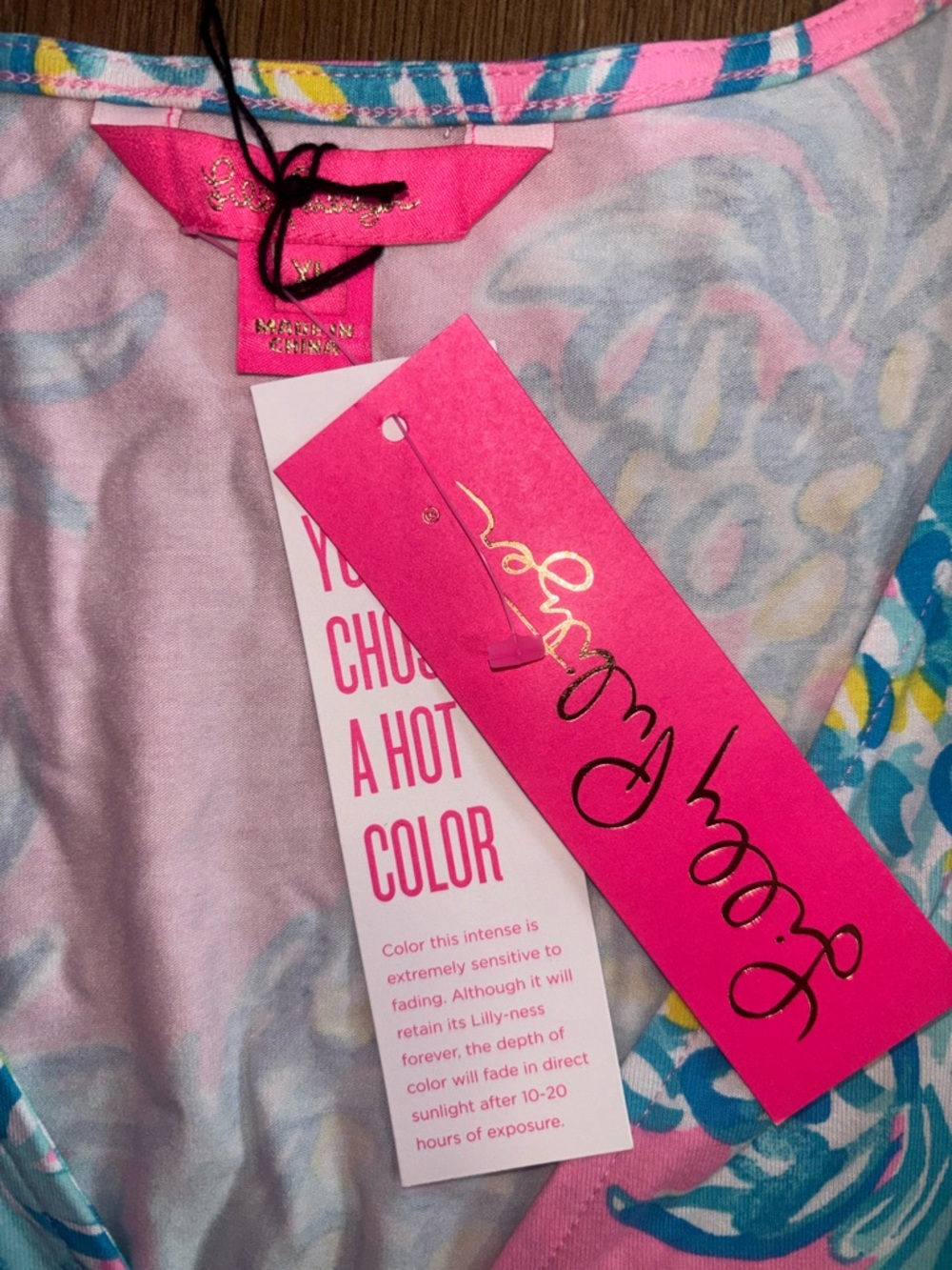 Lilly Pulitzer ladies Misha Wrap Midi Dress in Pelican Pink NWT! Size XL - Picture 9 of 10